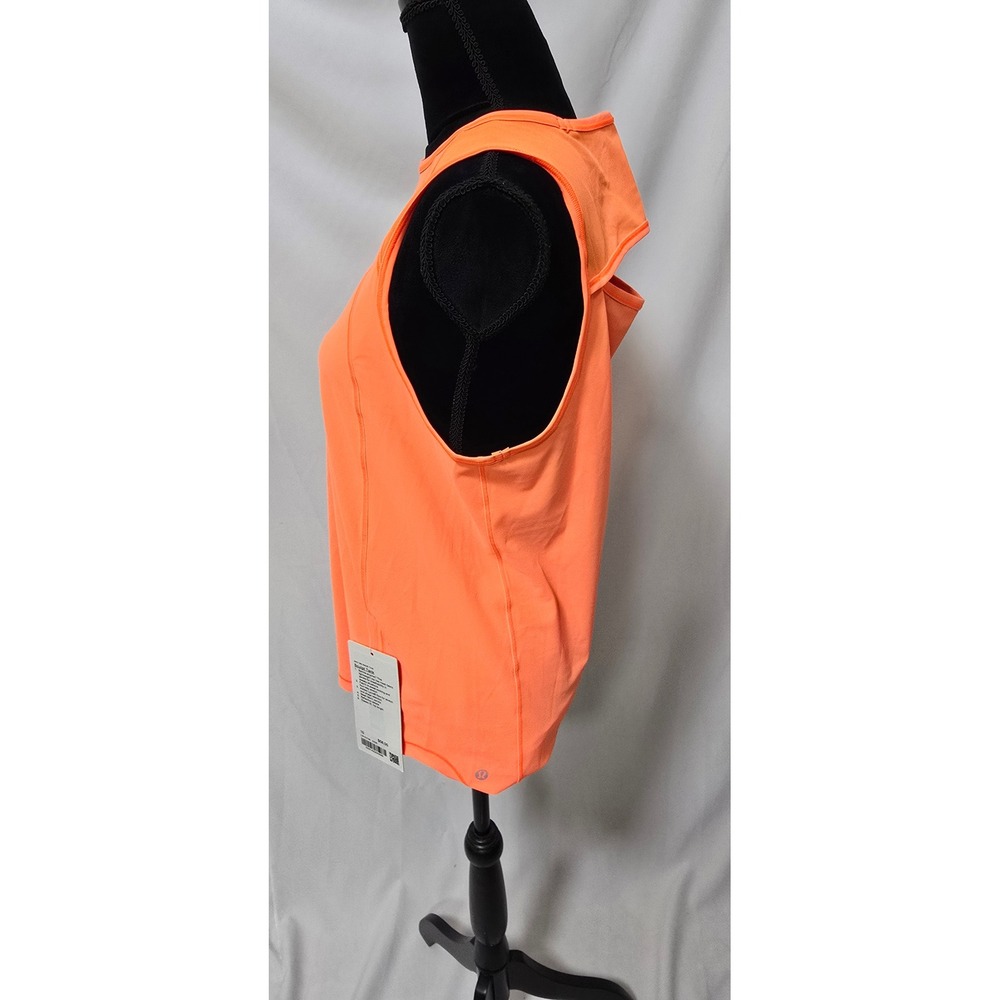 Lululemon women 10 sculpt tank top neon orange HIOR mesh reflective workout - Picture 5 of 8
